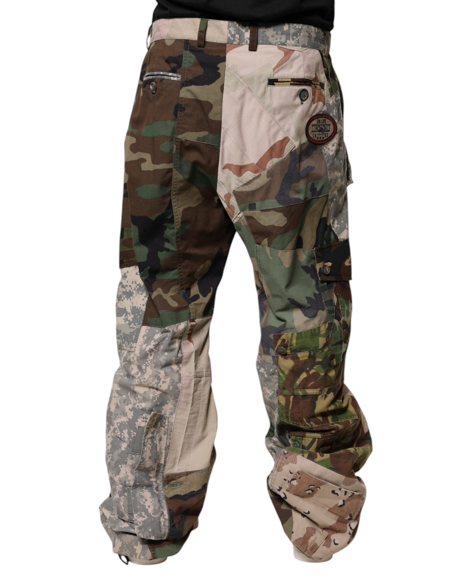 Pantalon Cargo Camouflage Patchwork Multicolore Dolce & Gabbana