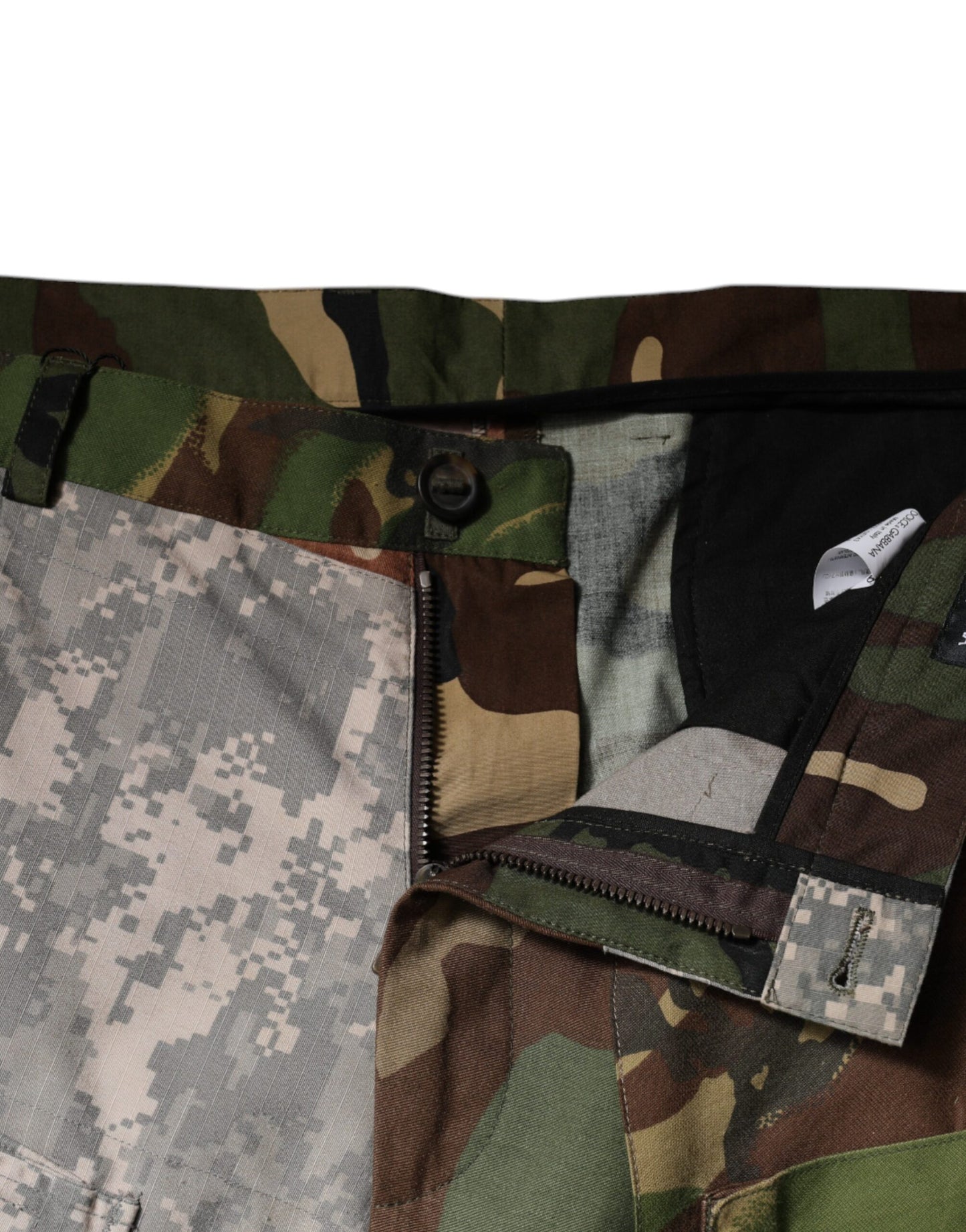 Pantalon Cargo Camouflage Patchwork Multicolore Dolce & Gabbana
