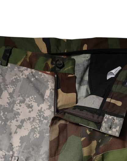 Pantalon Cargo Camouflage Patchwork Multicolore Dolce & Gabbana
