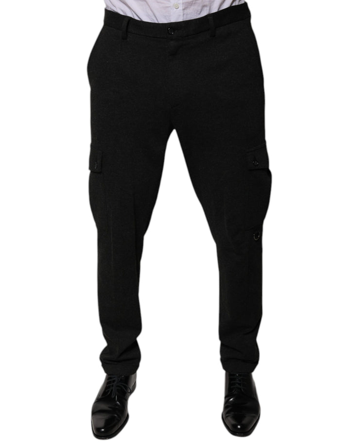 Pantalon décontracté cargo Dolce & Gabbana en viscose noire pour homme