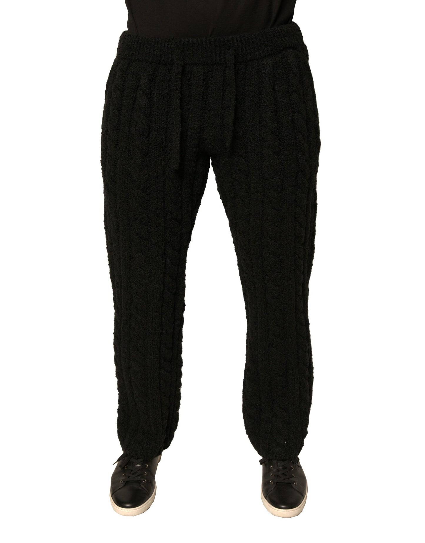 Pantalones pitillo negros de punto de lana Dolce & Gabbana
