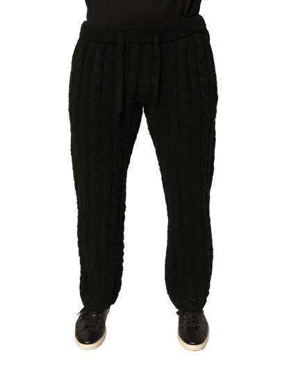 Pantalones pitillo negros de punto de lana Dolce & Gabbana