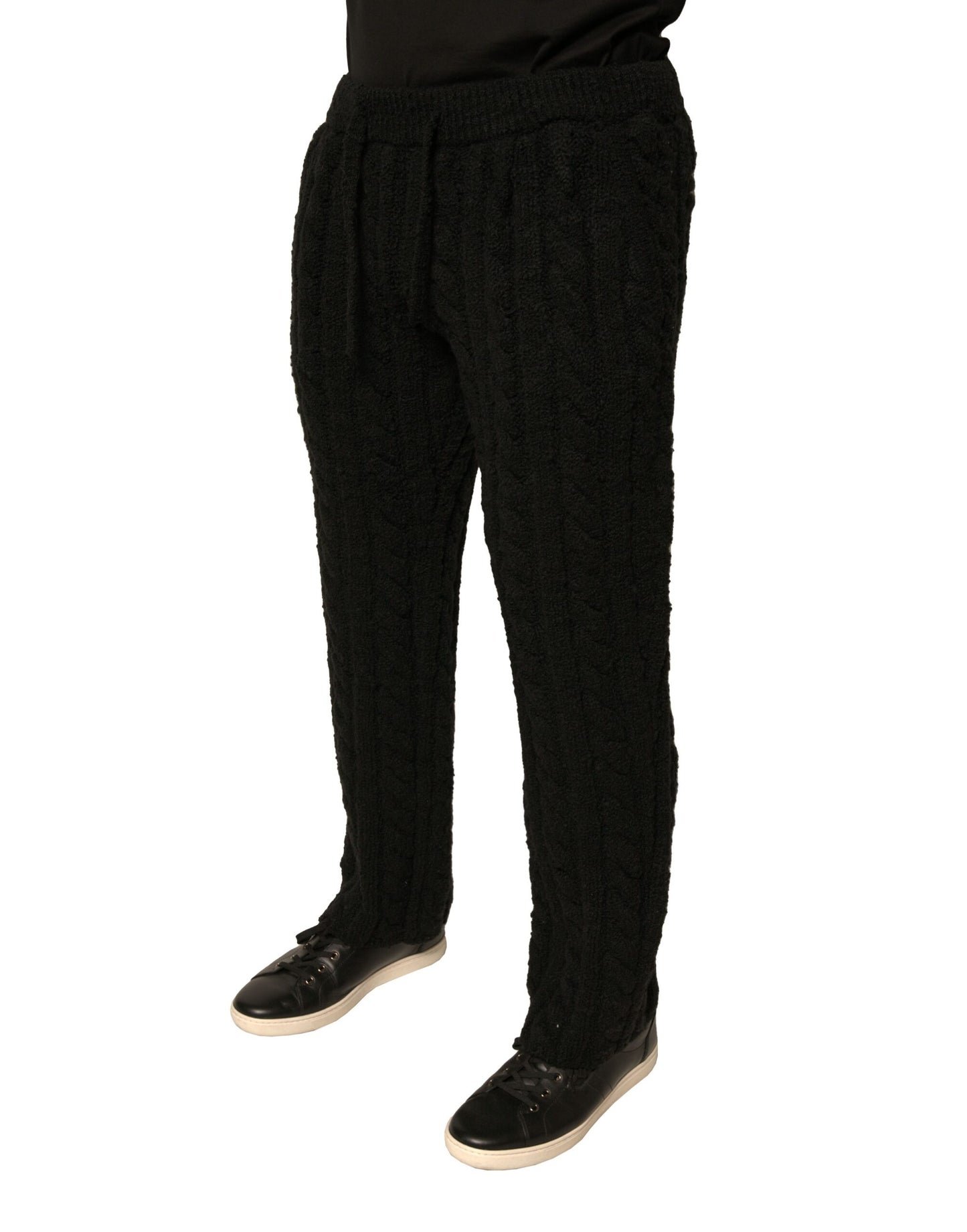 Pantalones pitillo negros de punto de lana Dolce & Gabbana