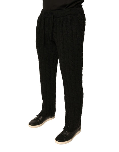 Pantalones pitillo negros de punto de lana Dolce & Gabbana