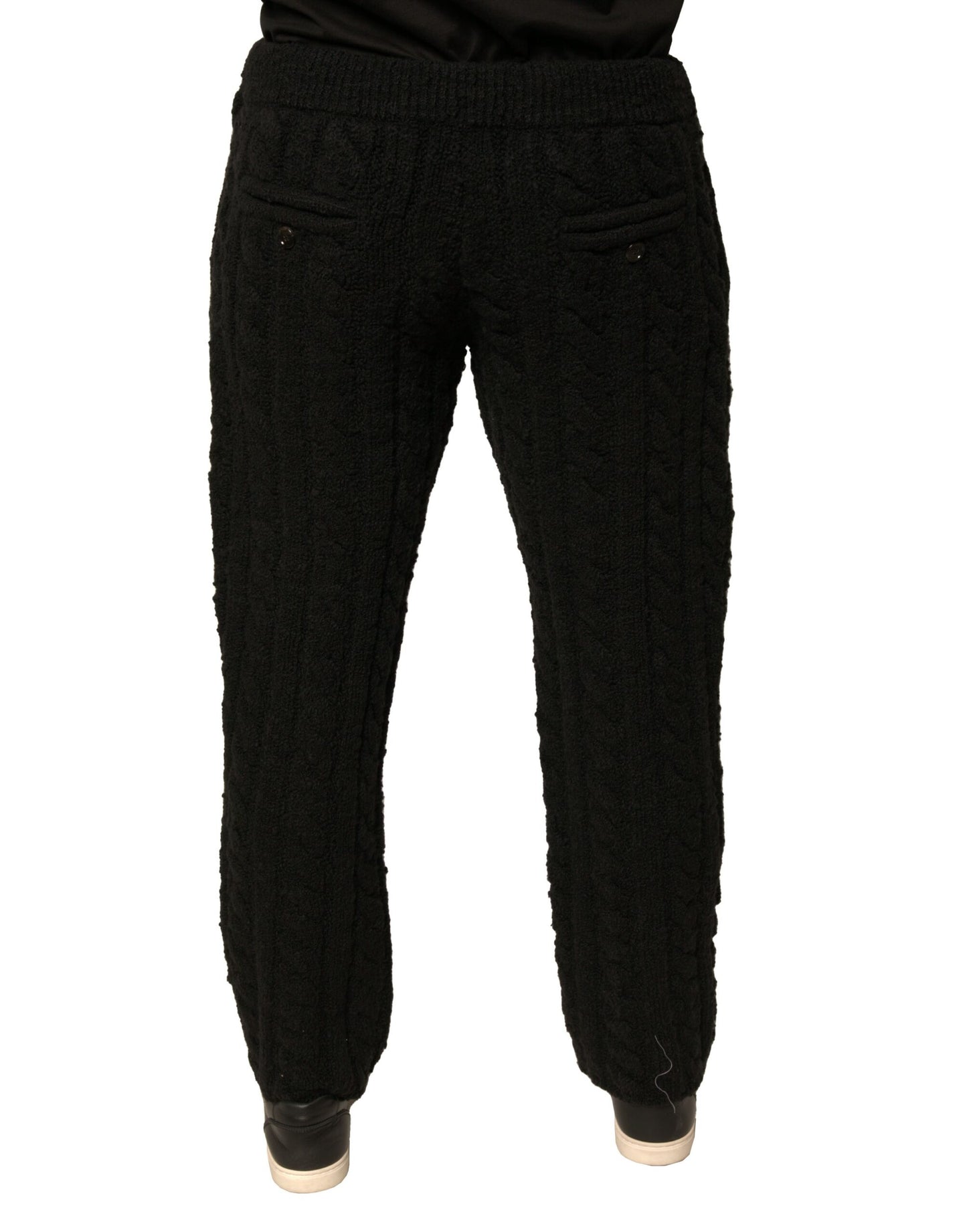 Pantalones pitillo negros de punto de lana Dolce & Gabbana