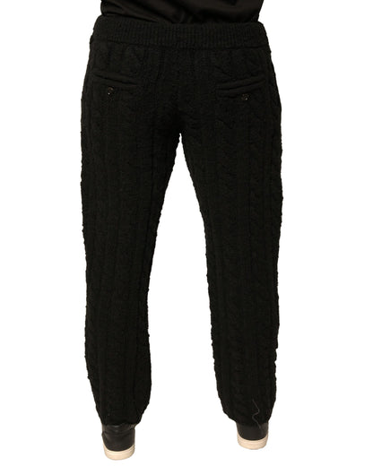 Pantalones pitillo negros de punto de lana Dolce & Gabbana
