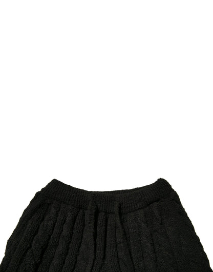 Pantalones pitillo negros de punto de lana Dolce & Gabbana