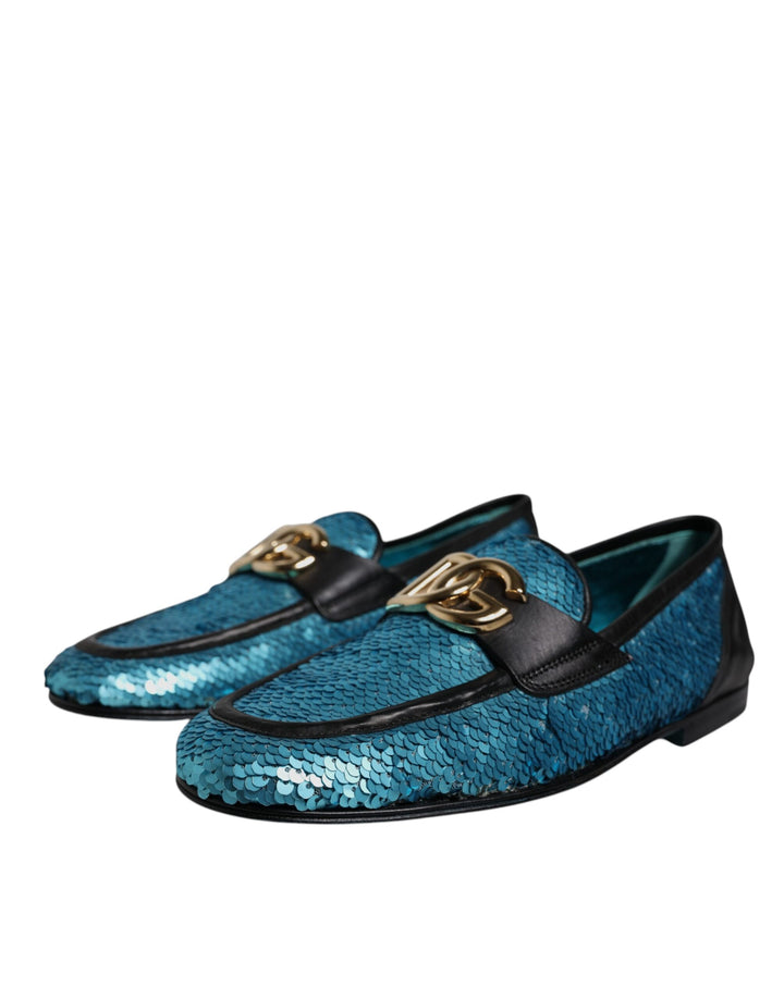 Mocasines formales Dolce & Gabbana de lentejuelas azules