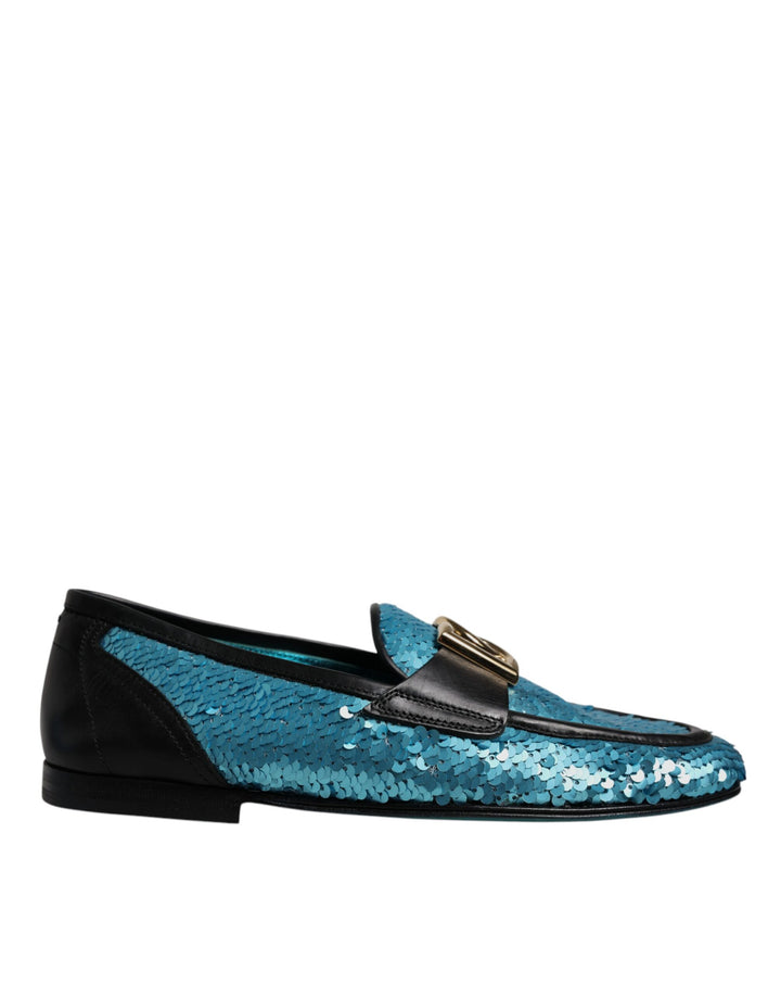 Mocasines formales Dolce & Gabbana de lentejuelas azules