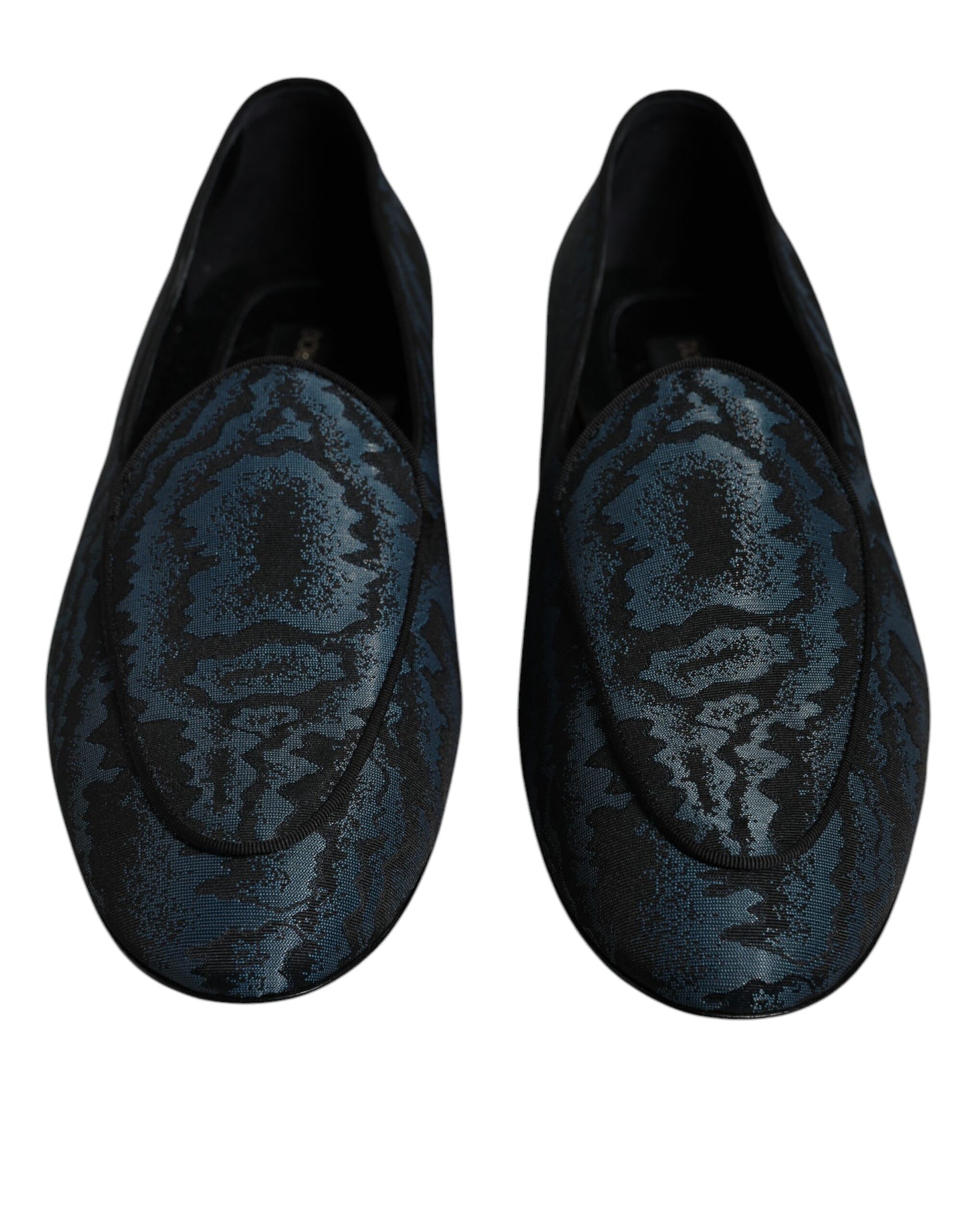 Mocassins Hommes Dolce & Gabbana Plats Bleu Noir Chaussures de Ville