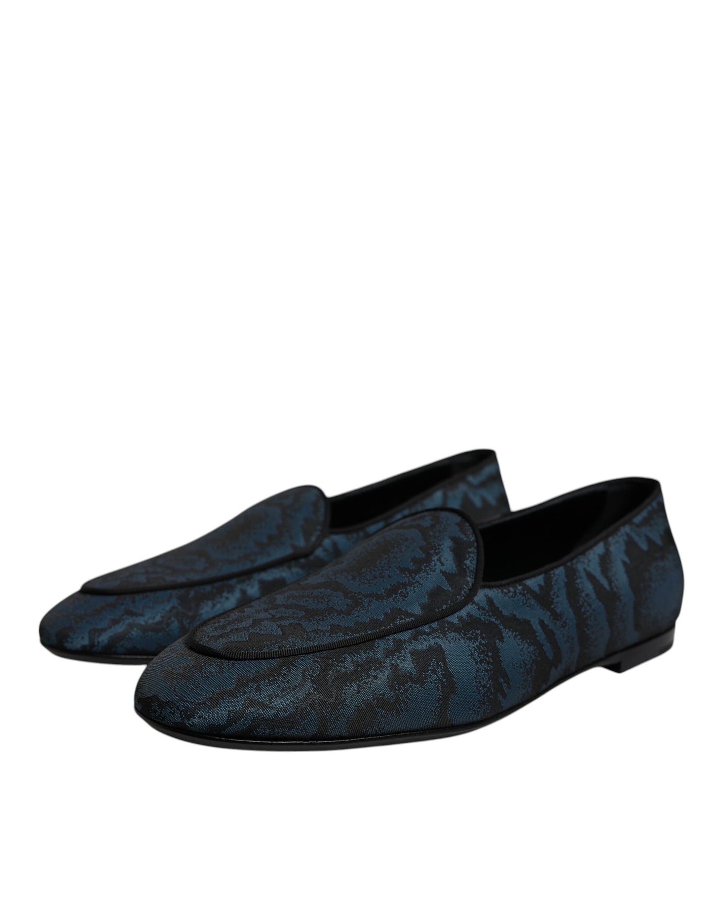 Mocassins Hommes Dolce & Gabbana Plats Bleu Noir Chaussures de Ville