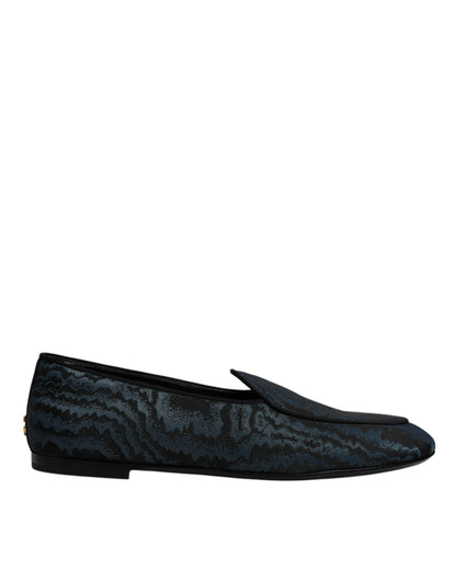 Mocassins Hommes Dolce & Gabbana Plats Bleu Noir Chaussures de Ville