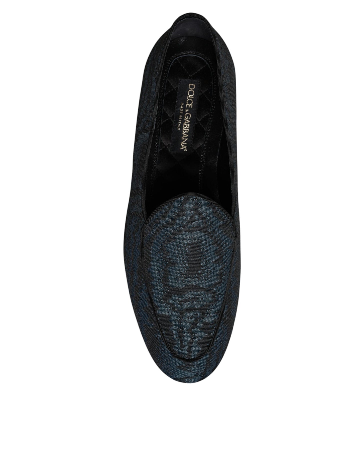 Mocassins Hommes Dolce & Gabbana Plats Bleu Noir Chaussures de Ville