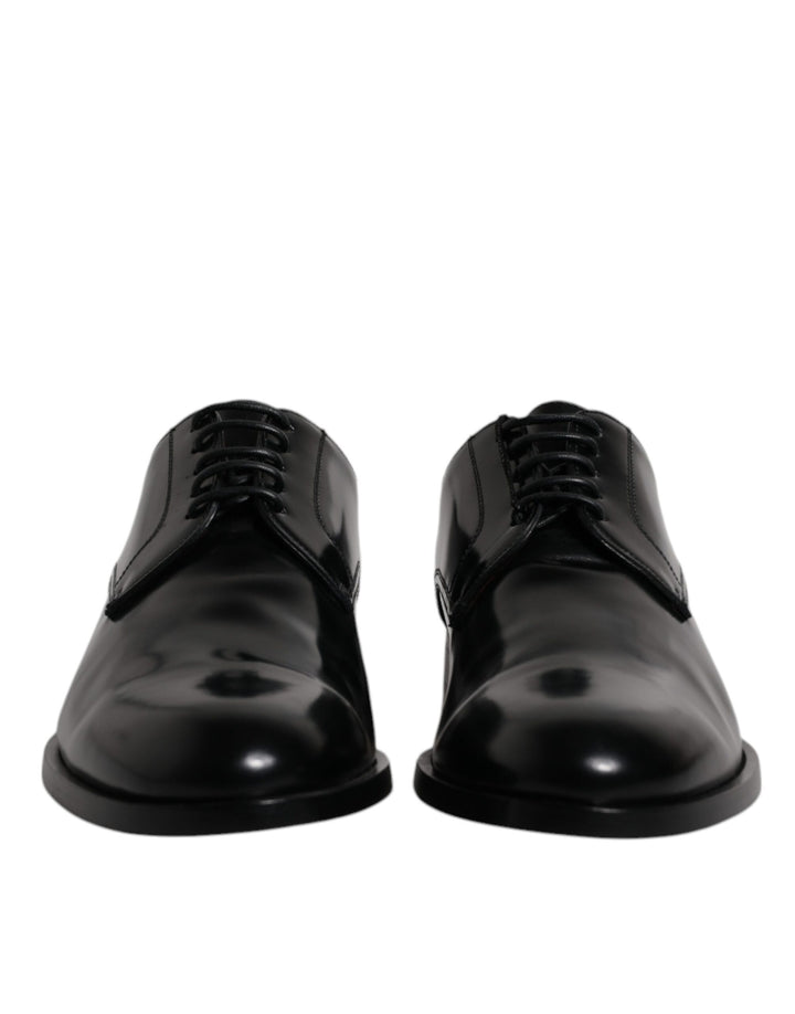 Chaussures de ville Richelieu à lacets en cuir de veau noir Dolce & Gabbana