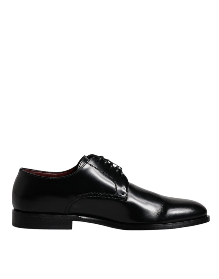 Chaussures de ville Richelieu à lacets en cuir de veau noir Dolce & Gabbana