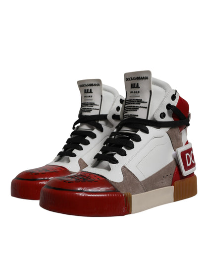 Chaussures Baskets Montantes en Cuir Multicolore Dolce & Gabbana