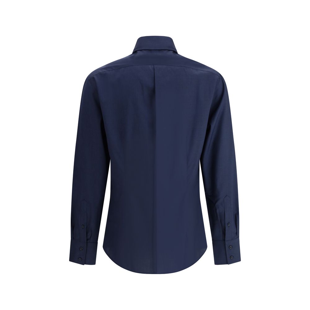 Camisa azul de algodón Brunello Cucinelli