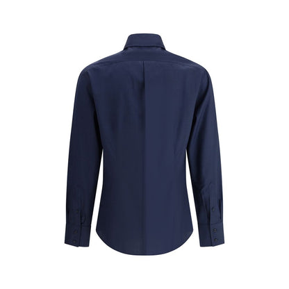 Camisa azul de algodón Brunello Cucinelli