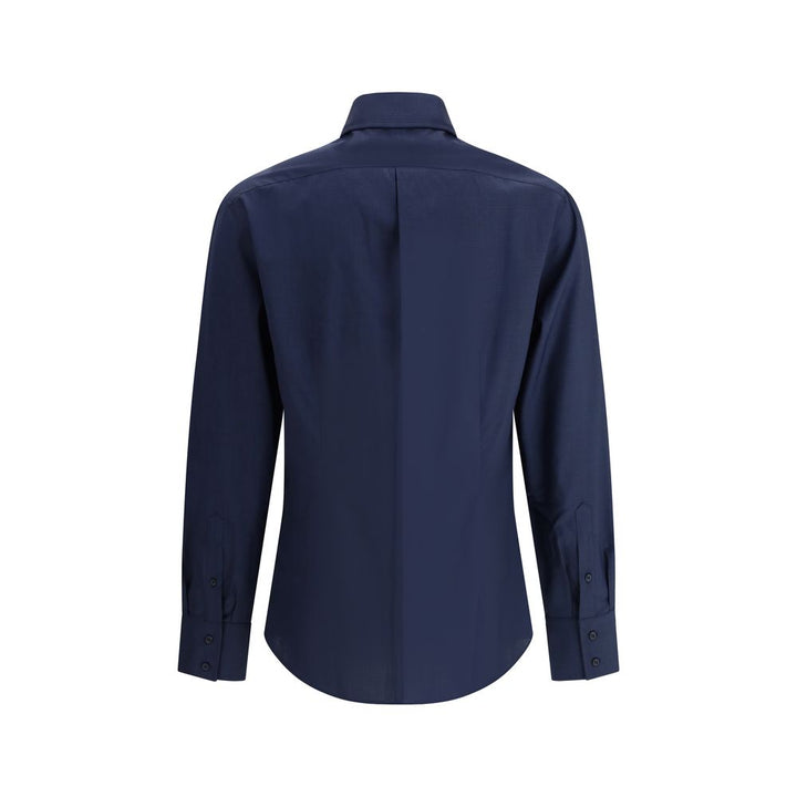 Camisa azul de algodón Brunello Cucinelli