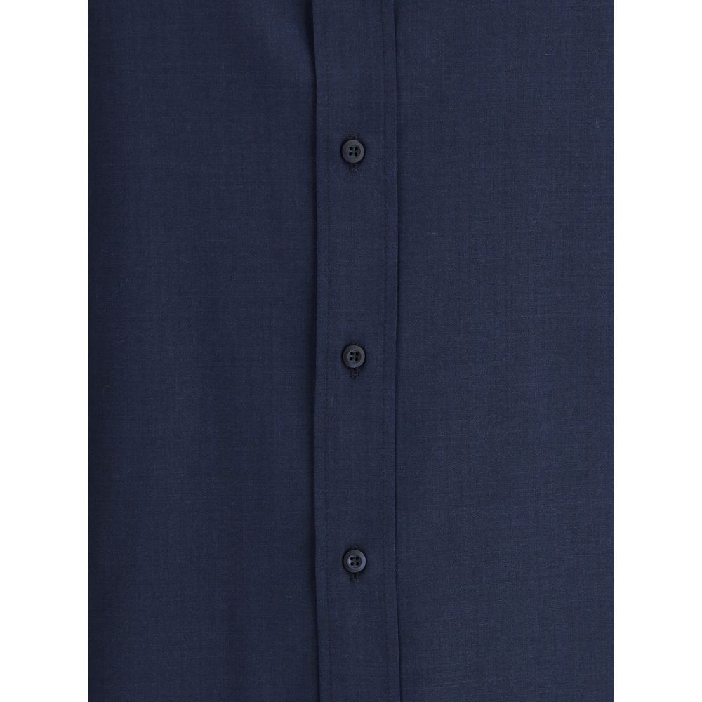 Camisa azul de algodón Brunello Cucinelli