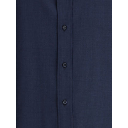 Camisa azul de algodón Brunello Cucinelli