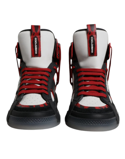 Dolce & Gabbana Multicolor Leather High Top Sneakers Shoes