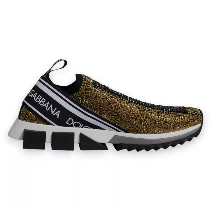 Zapatillas Dolce & Gabbana Gold Rhinestones Sorrento