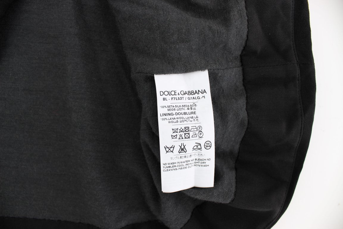 Chemisier en soie à imprimé floral Dolce & Gabbana motif clé noir