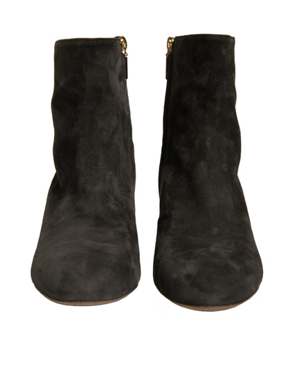 Chaussures bottines à talon orné Dolce & Gabbana noires