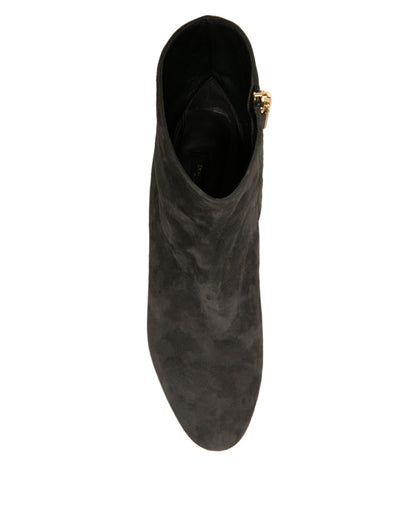 Chaussures bottines à talon orné Dolce & Gabbana noires
