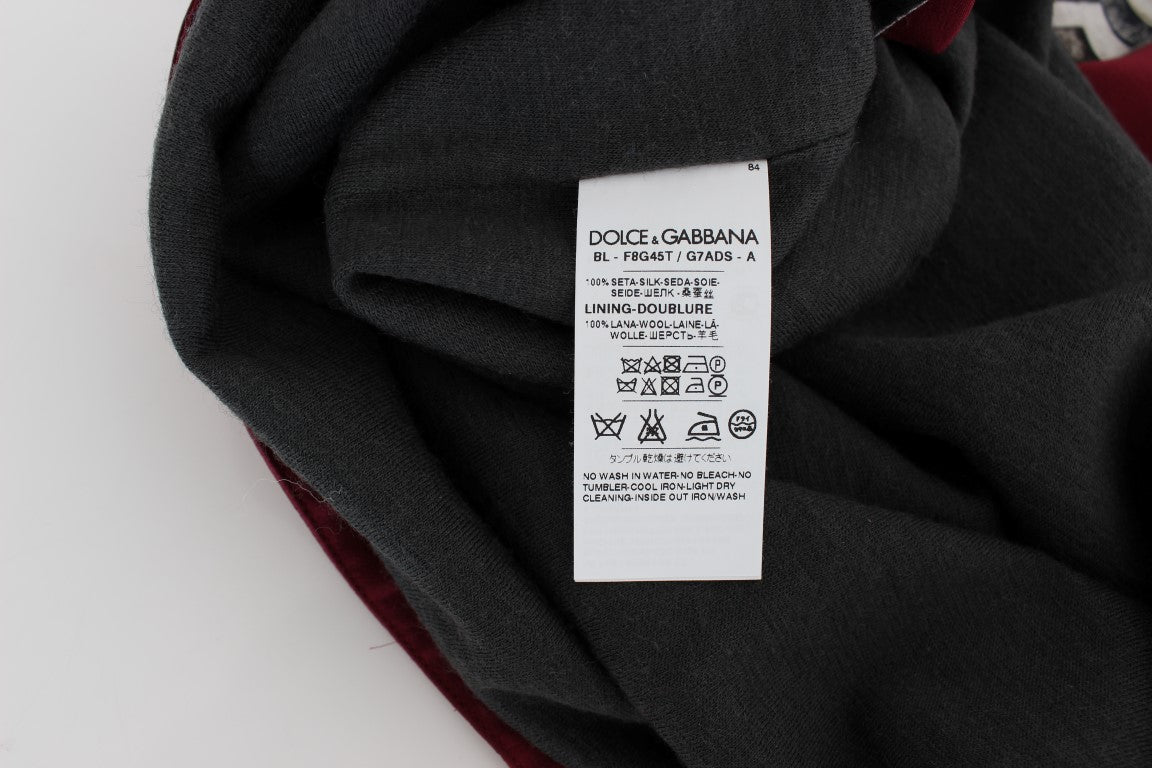Chemisier T-shirt en soie à imprimé chevalier rouge Dolce & Gabbana