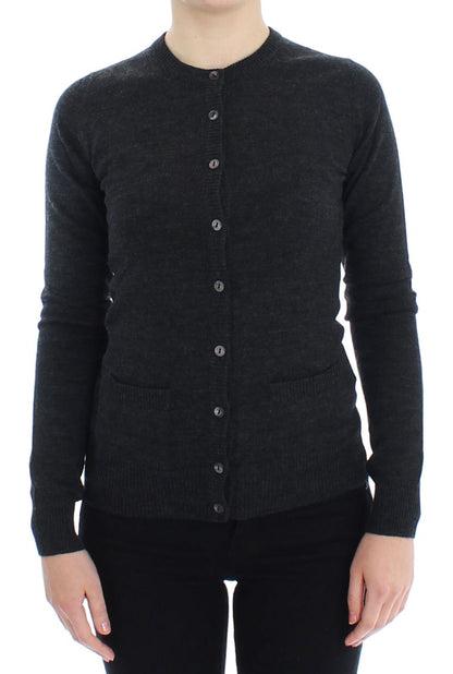 Cardigan en laine gris à boutons Dolce & Gabbana