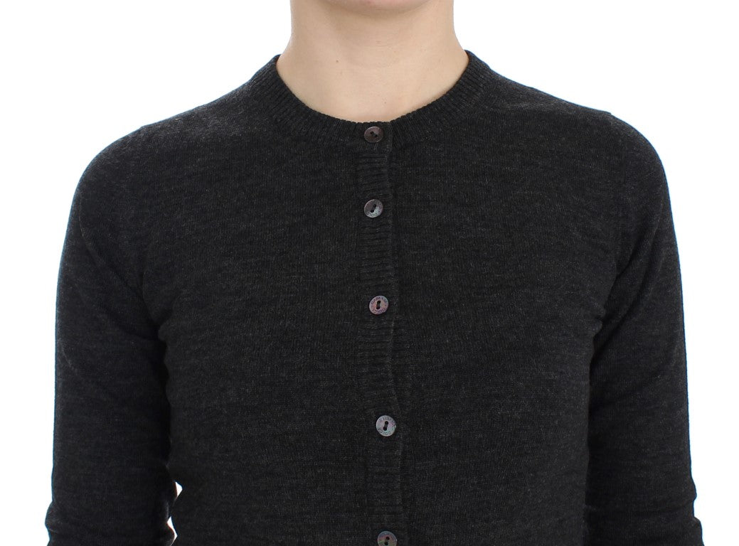 Cardigan en laine gris à boutons Dolce & Gabbana