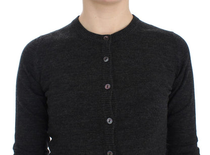 Cardigan en laine gris à boutons Dolce & Gabbana