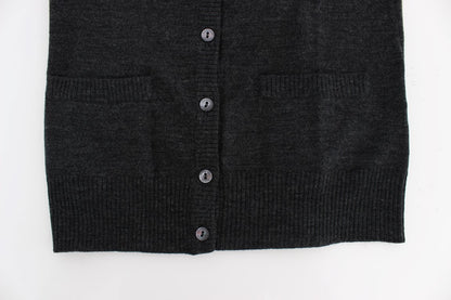 Cardigan en laine gris à boutons Dolce & Gabbana