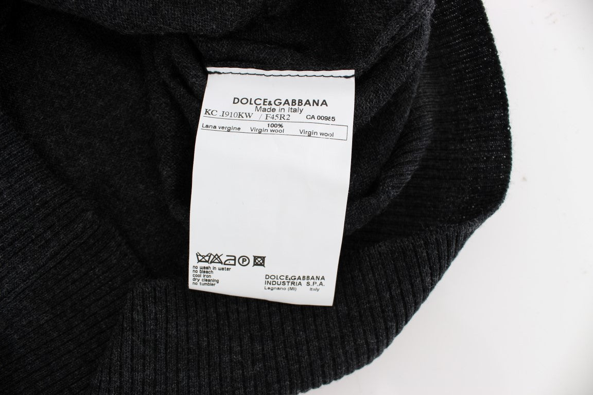 Cardigan en laine gris à boutons Dolce & Gabbana