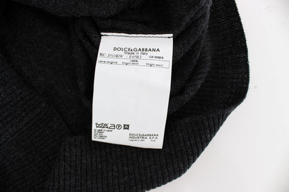 Cardigan en laine gris à boutons Dolce & Gabbana