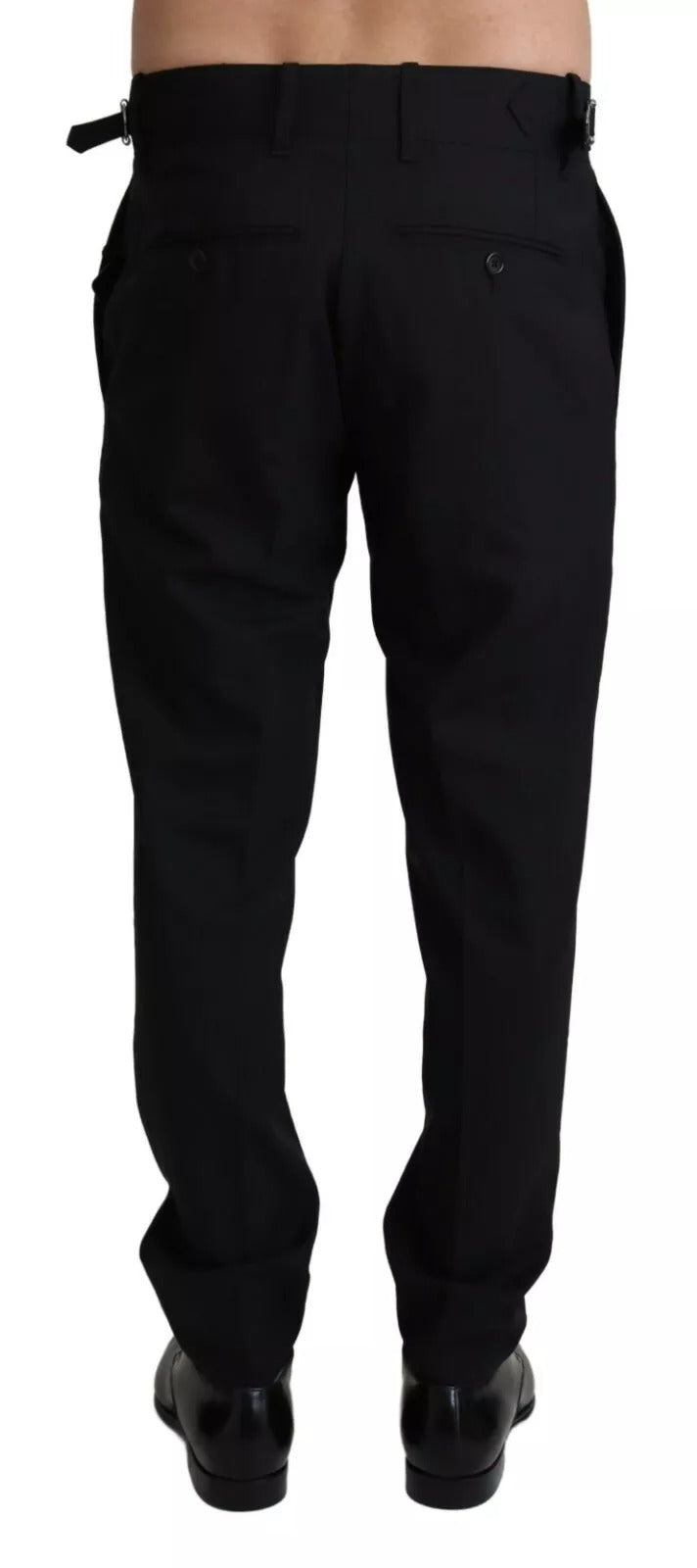 Pantalon habillé Dolce & Gabbana noir en laine stretch