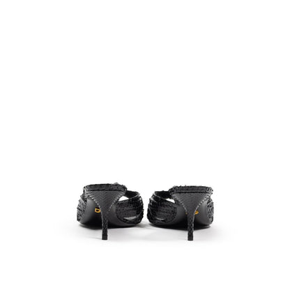 Dolce & Gabbana Black Snake Skin  Platform Sandals