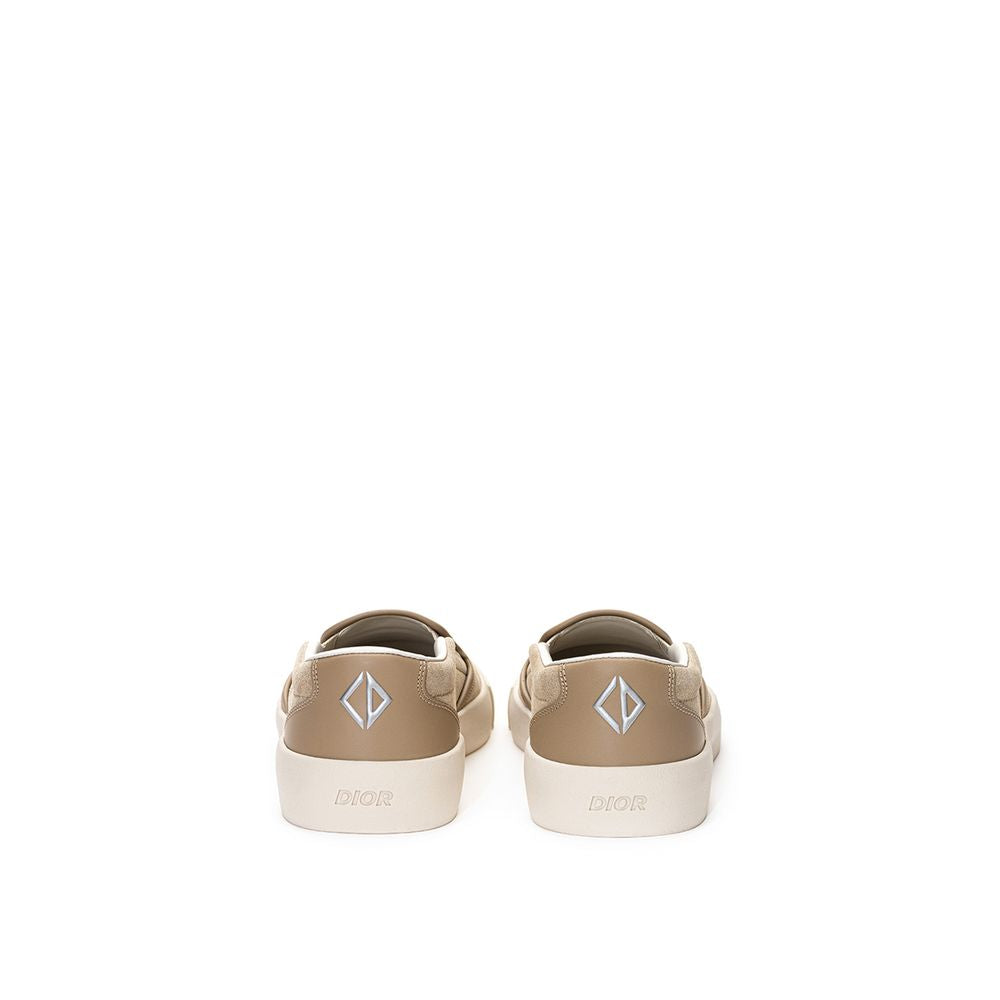 Mocasines sin cordones de cuero beige Dior