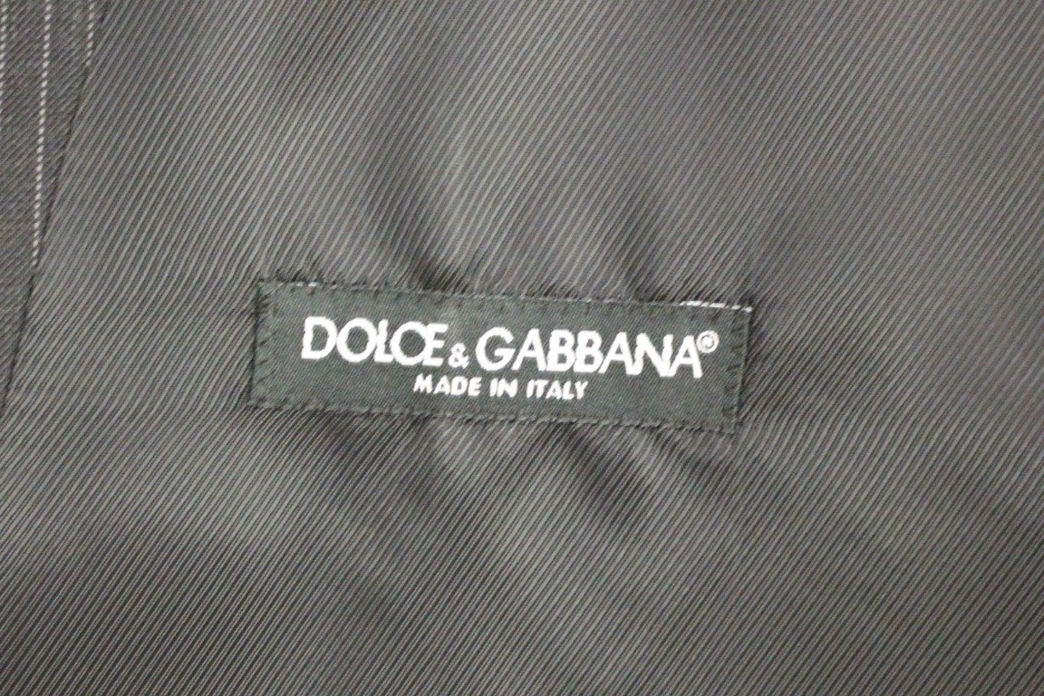 Gilet simple boutonnage Dolce & Gabbana en laine rayée grise