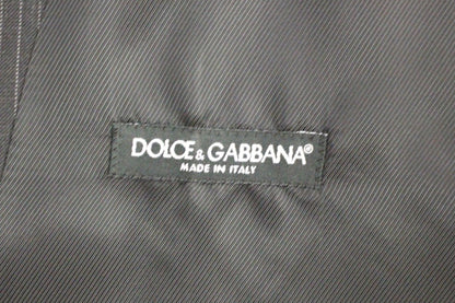 Gilet simple boutonnage Dolce & Gabbana en laine rayée grise