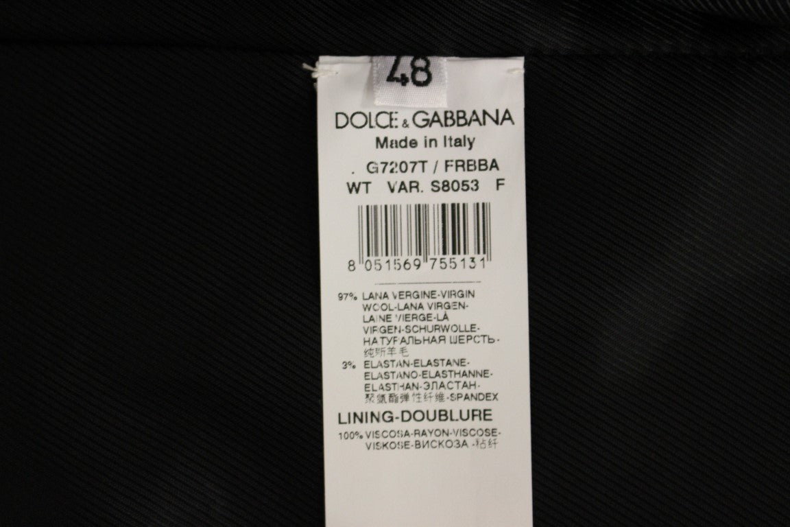 Gilet Dolce & Gabbana en laine noire rayée à logo