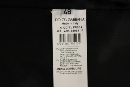 Gilet Dolce & Gabbana en laine noire rayée à logo
