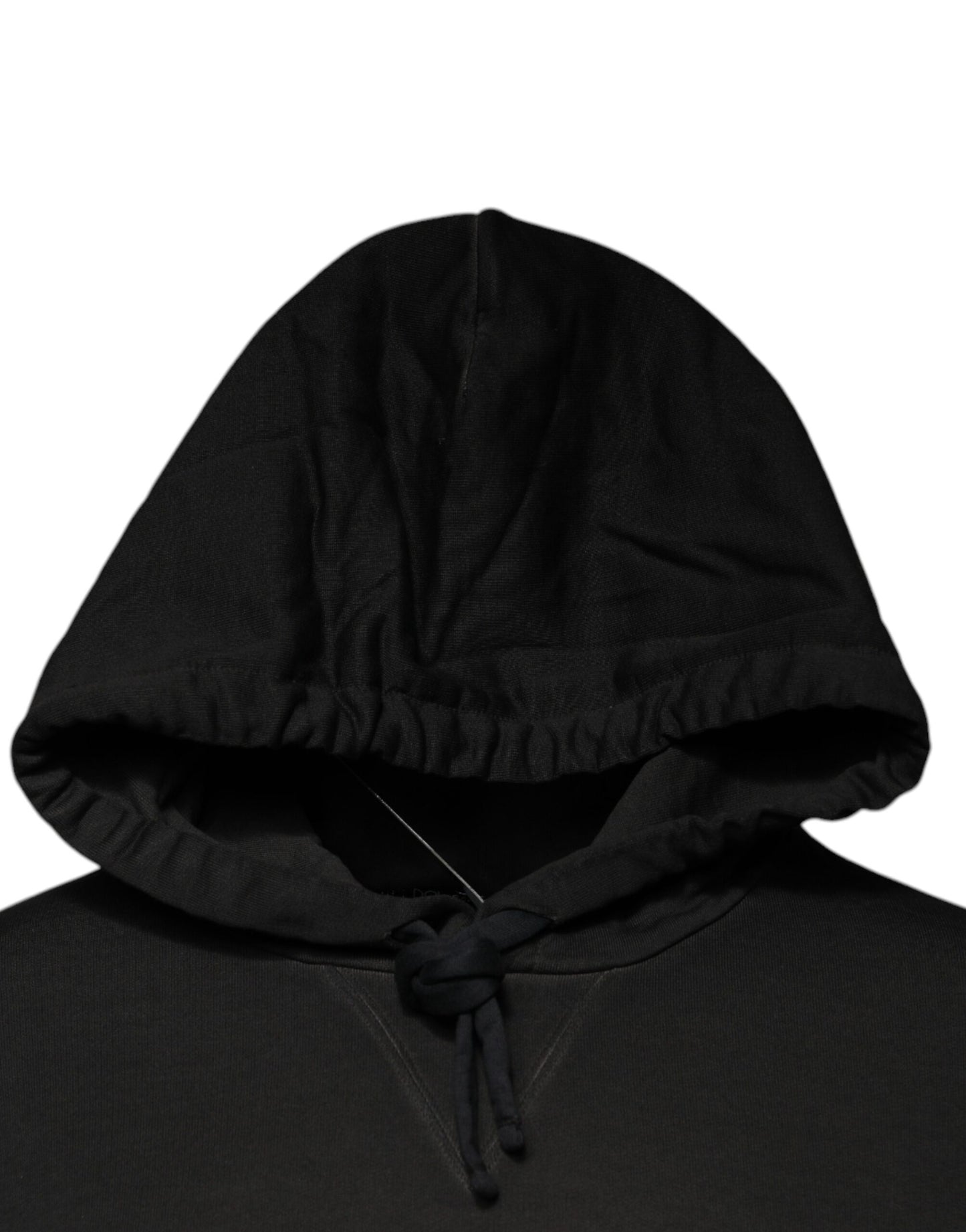 Sudadera con Capucha Negra de Algodón con Escudo DG de Dolce & Gabbana