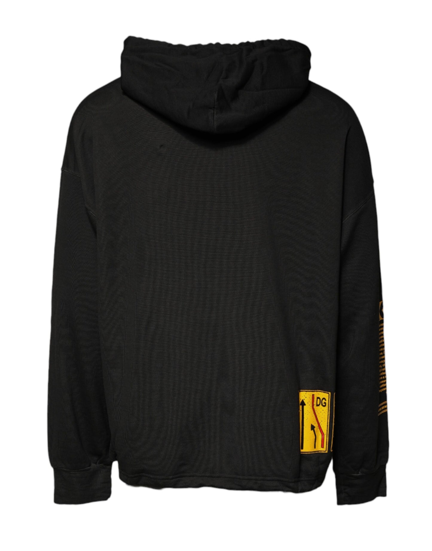 Sudadera con Capucha Negra de Algodón con Escudo DG de Dolce & Gabbana