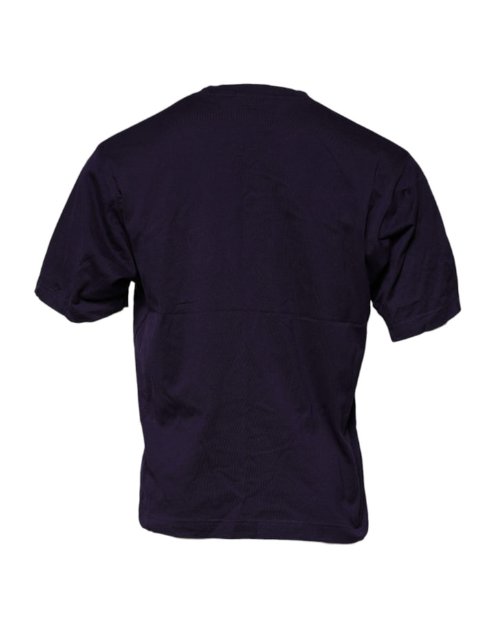 T-shirt Dolce & Gabbana en coton à col rond avec logo DG violet