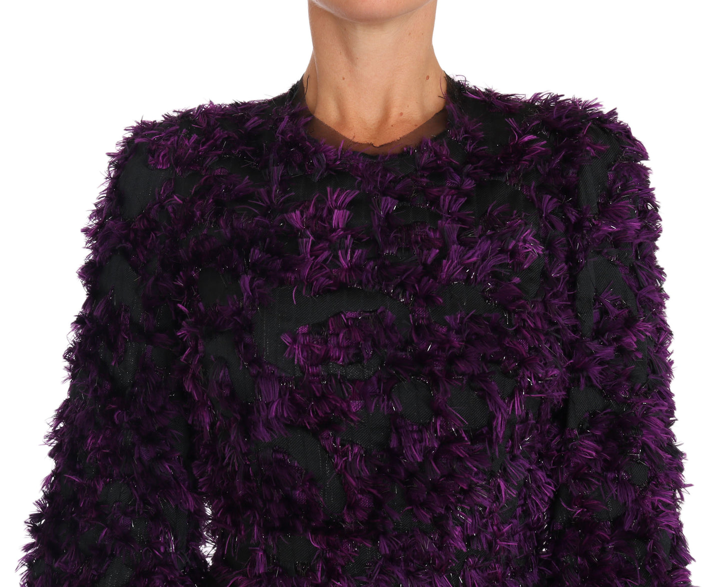 Robe fourreau midi Dolce & Gabbana violette à franges