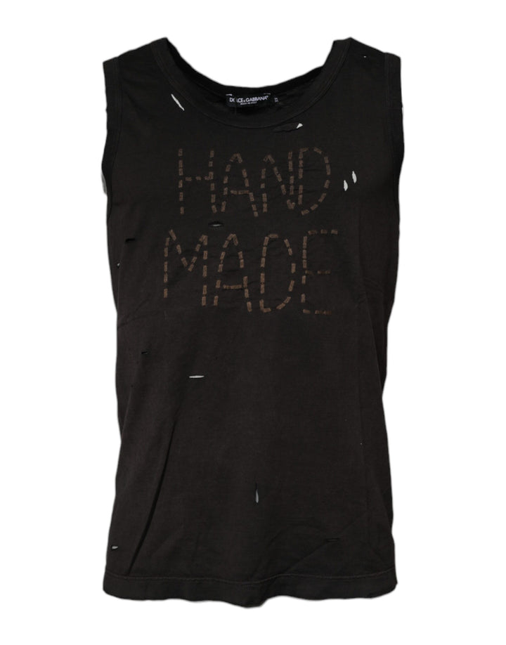 Débardeur sans manches à col rond noir Dolce & Gabbana