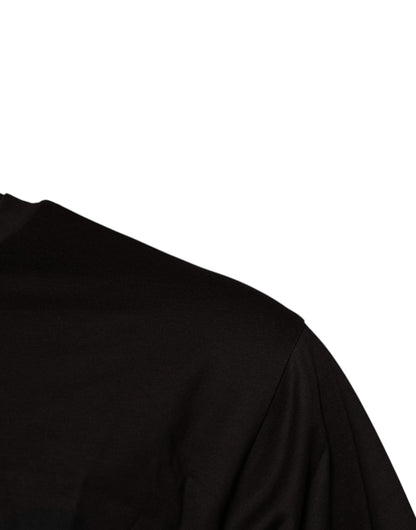 T-shirt Dolce & Gabbana en coton à col rond et logo, marron foncé
